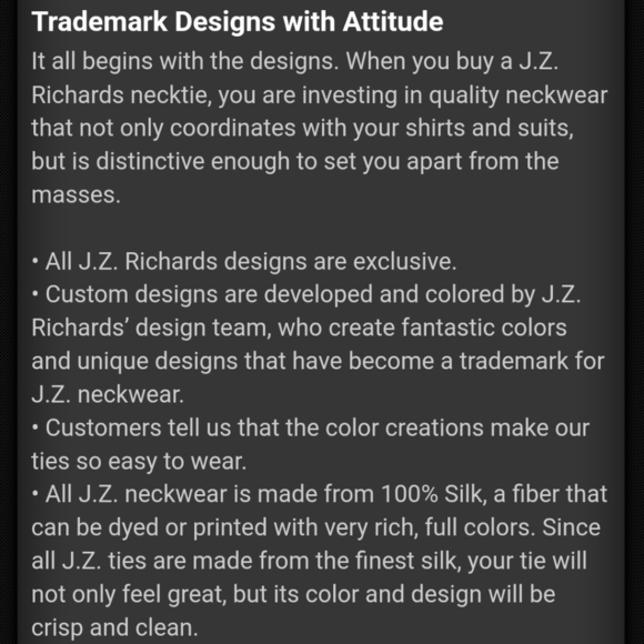 J. Z. Richards Gallery Collection 100% Silk Pink Paisley Hand Made Mens Neck Tie - Picture 7 of 10